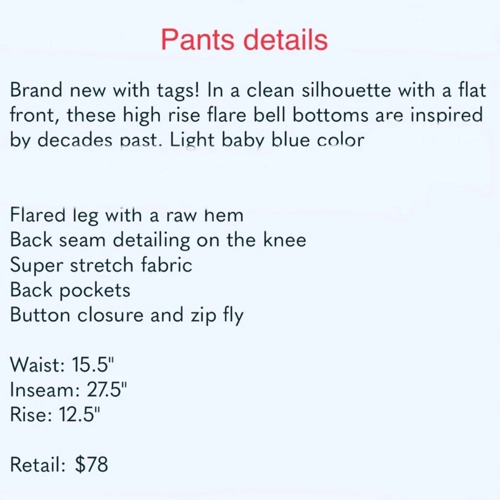 NWT FREE PEOPLE Just Float On Flare Jeans Sz 31 SkyBlue color - Picture 6 of 10